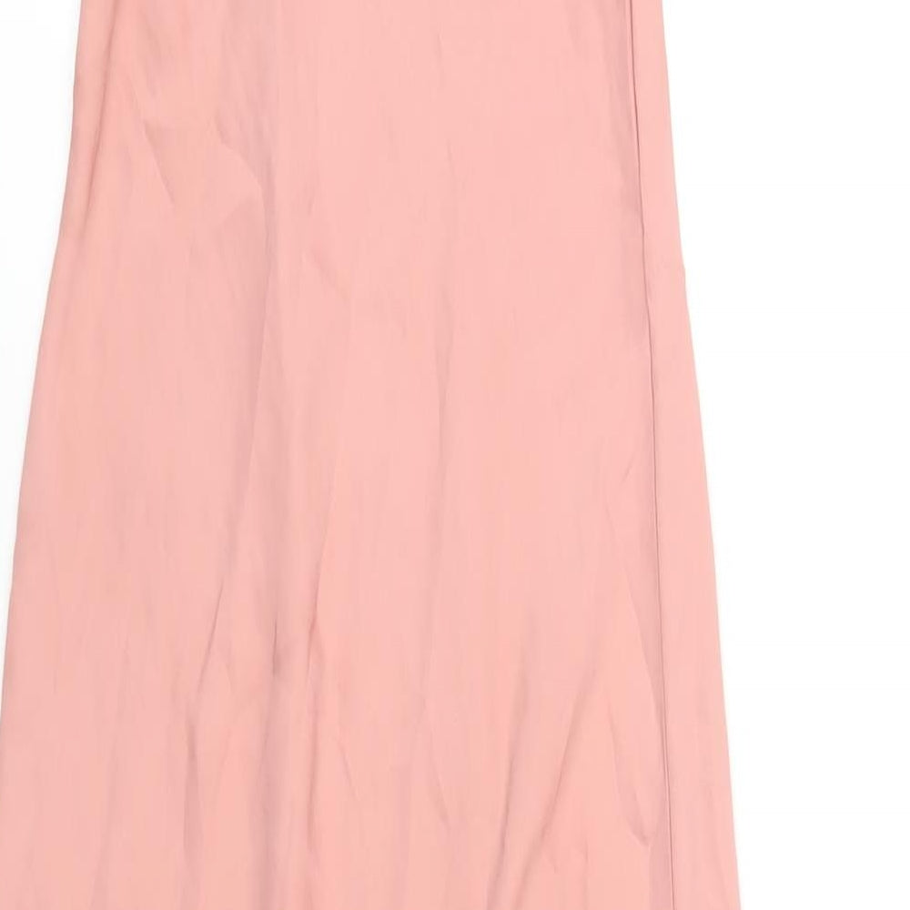 Zara Womens Pink Polyester A-Line Size XS V-Neck Pullover