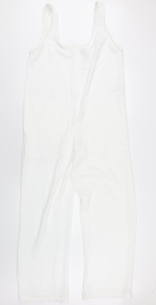 Zara Womens White Polyester Jumpsuit One-Piece Size S L32 in Pullover