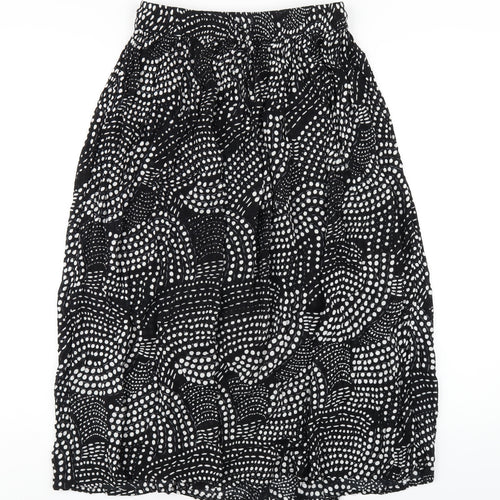 Akal Collection Womens Black Geometric Viscose A-Line Skirt Size M