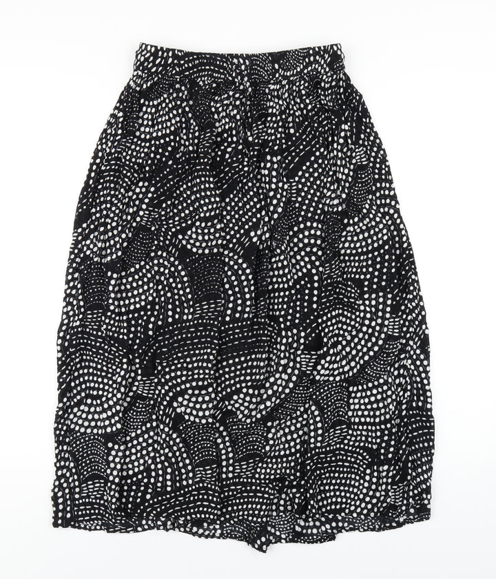 Akal Collection Womens Black Geometric Viscose A-Line Skirt Size M
