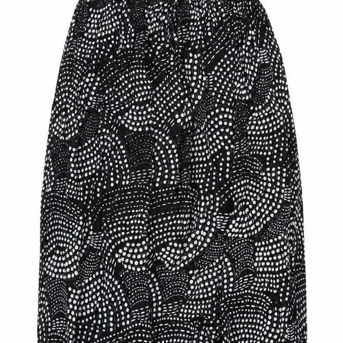 Akal Collection Womens Black Geometric Viscose A-Line Skirt Size M