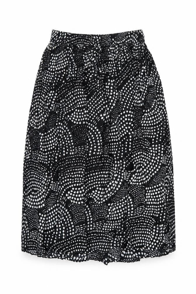 Akal Collection Womens Black Geometric Viscose A-Line Skirt Size M