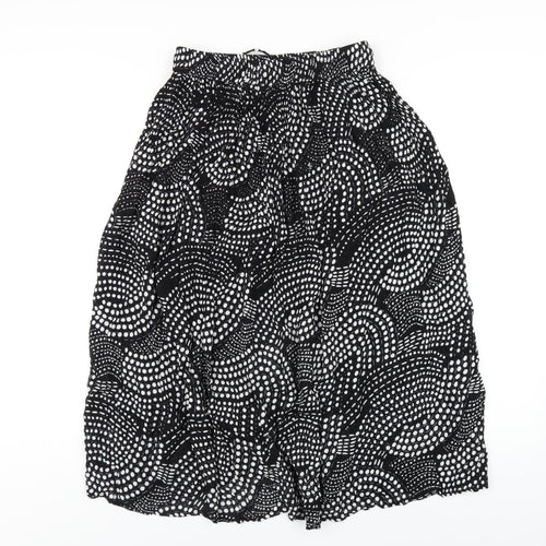 Akal Collection Womens Black Geometric Viscose A-Line Skirt Size M