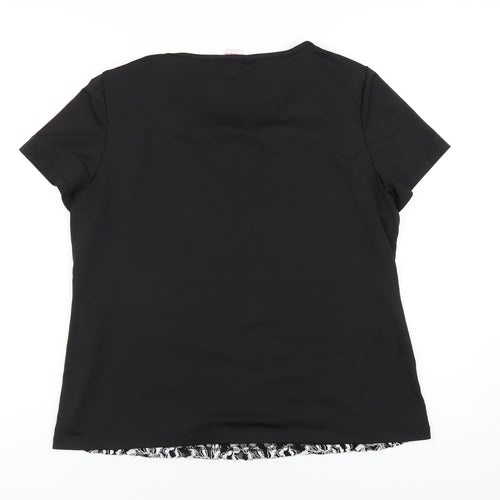 Simply Be Womens Black Polyester Basic T-Shirt Size 16 Round Neck