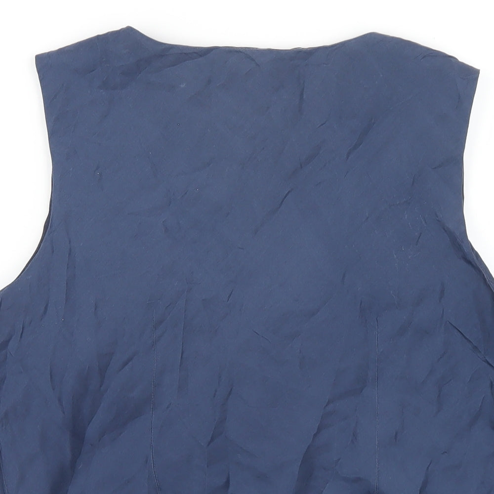 Lakeland Womens Blue Silk Basic T-Shirt Size 14 V-Neck