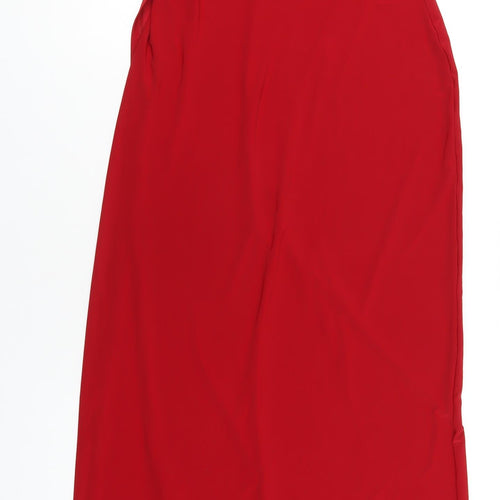 Club L Womens Red Polyester Maxi Size 10 V-Neck Pullover