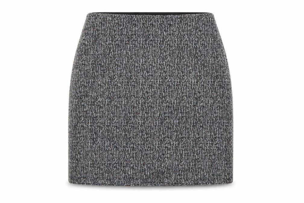 Front view of Marks & Spencer women’s grey polyester straight & pencil skirt, size UK 14