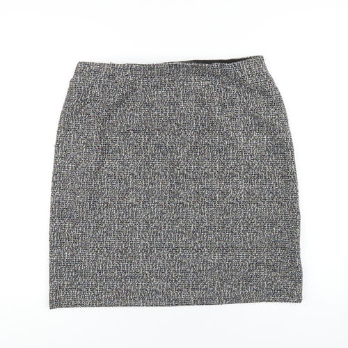 Marks and Spencer Womens Grey Polyester Straight & Pencil Skirt Size 14