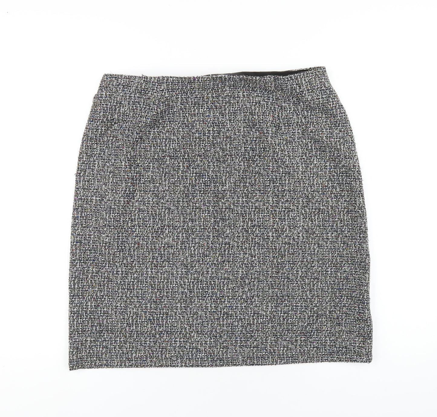 Marks and Spencer Womens Grey Polyester Straight & Pencil Skirt Size 14