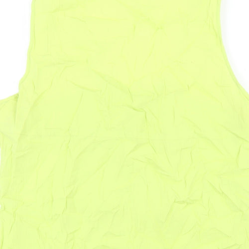 And Womens Green Cotton Basic Tank Size 14 Scoop Neck