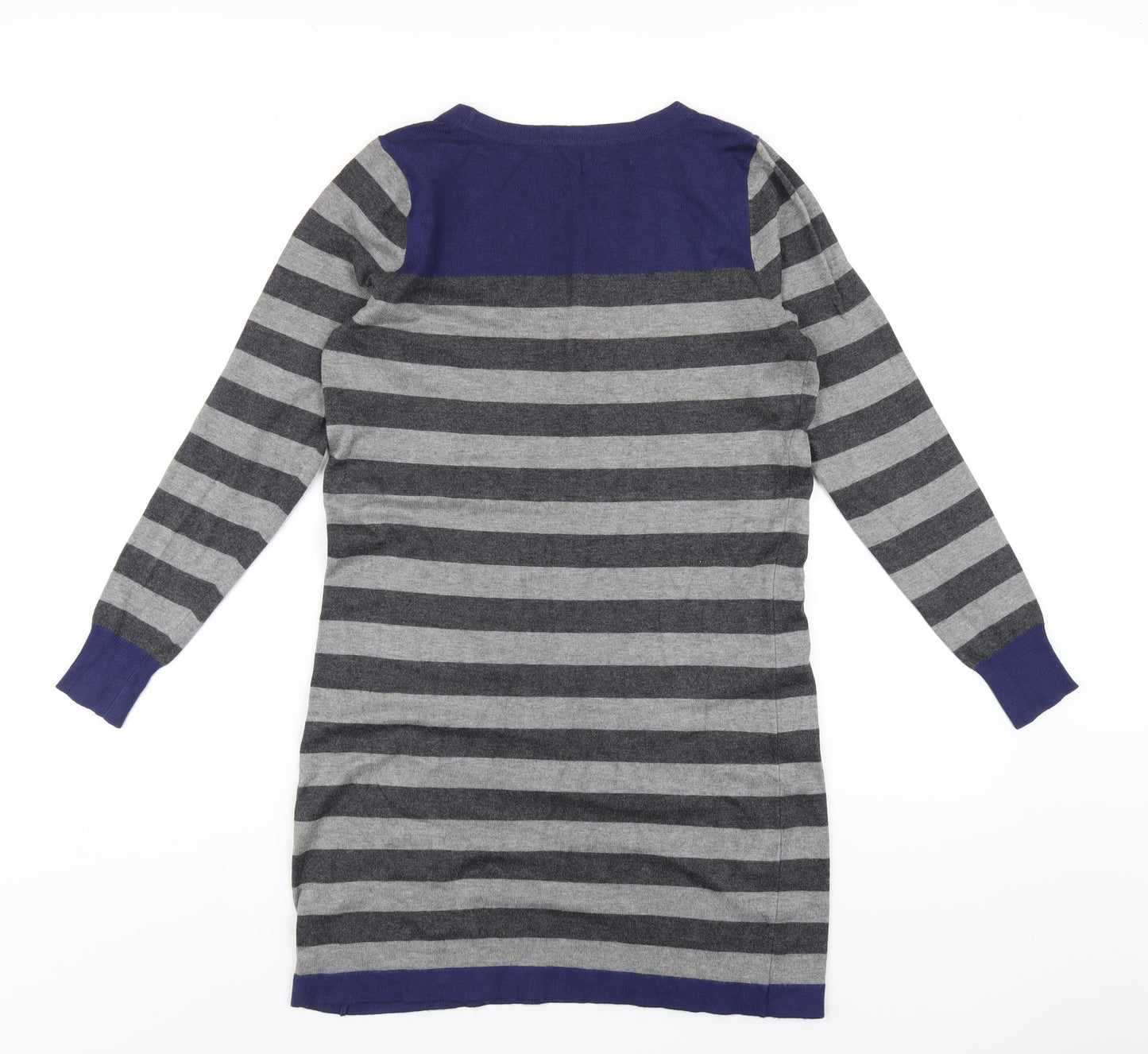 Marks and Spencer Womens Grey Viscose Bodycon Size 10 Round Neck Pullover