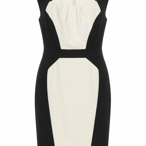 Dorothy Perkins Womens Black Polyester Pencil Dress Size 12 Square Neck Zip