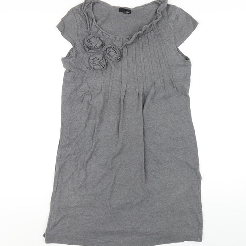 NEXT Womens Grey Cotton A-Line Size 14 Round Neck Pullover