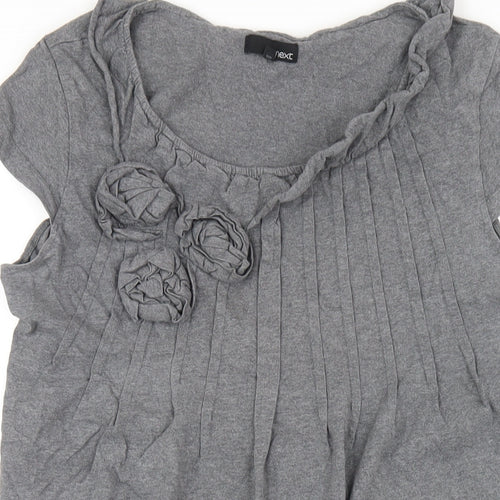 NEXT Womens Grey Cotton A-Line Size 14 Round Neck Pullover