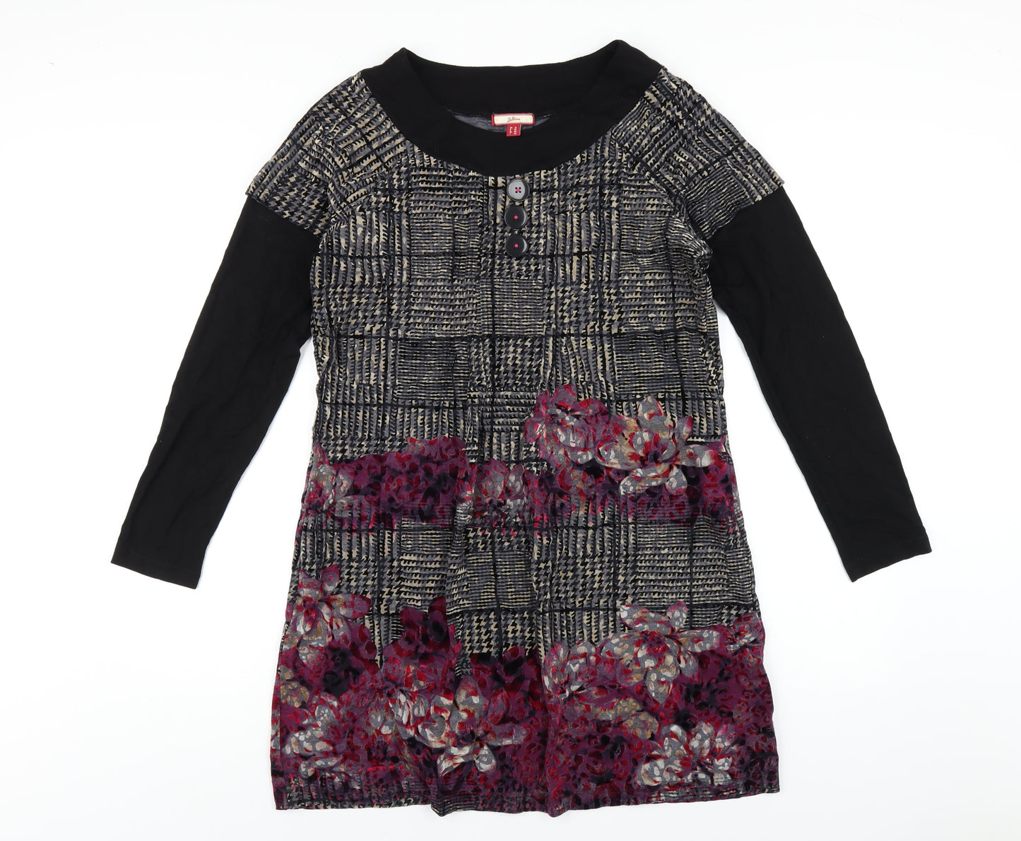 Joe Browns Womens Multicoloured Geometric Polyester A-Line Size 14 Round Neck Pullover