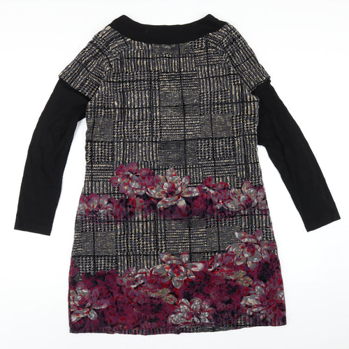 Joe Browns Womens Multicoloured Geometric Polyester A-Line Size 14 Round Neck Pullover