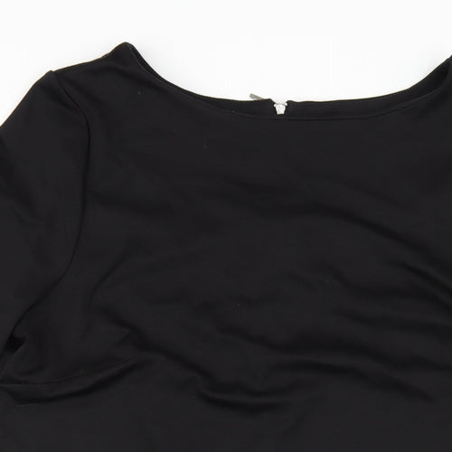Wallis Womens Black Polyester A-Line Size 18 Round Neck Zip