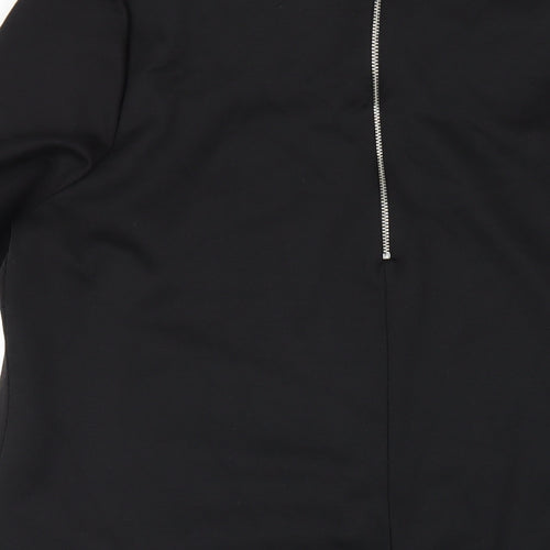 Wallis Womens Black Polyester A-Line Size 18 Round Neck Zip