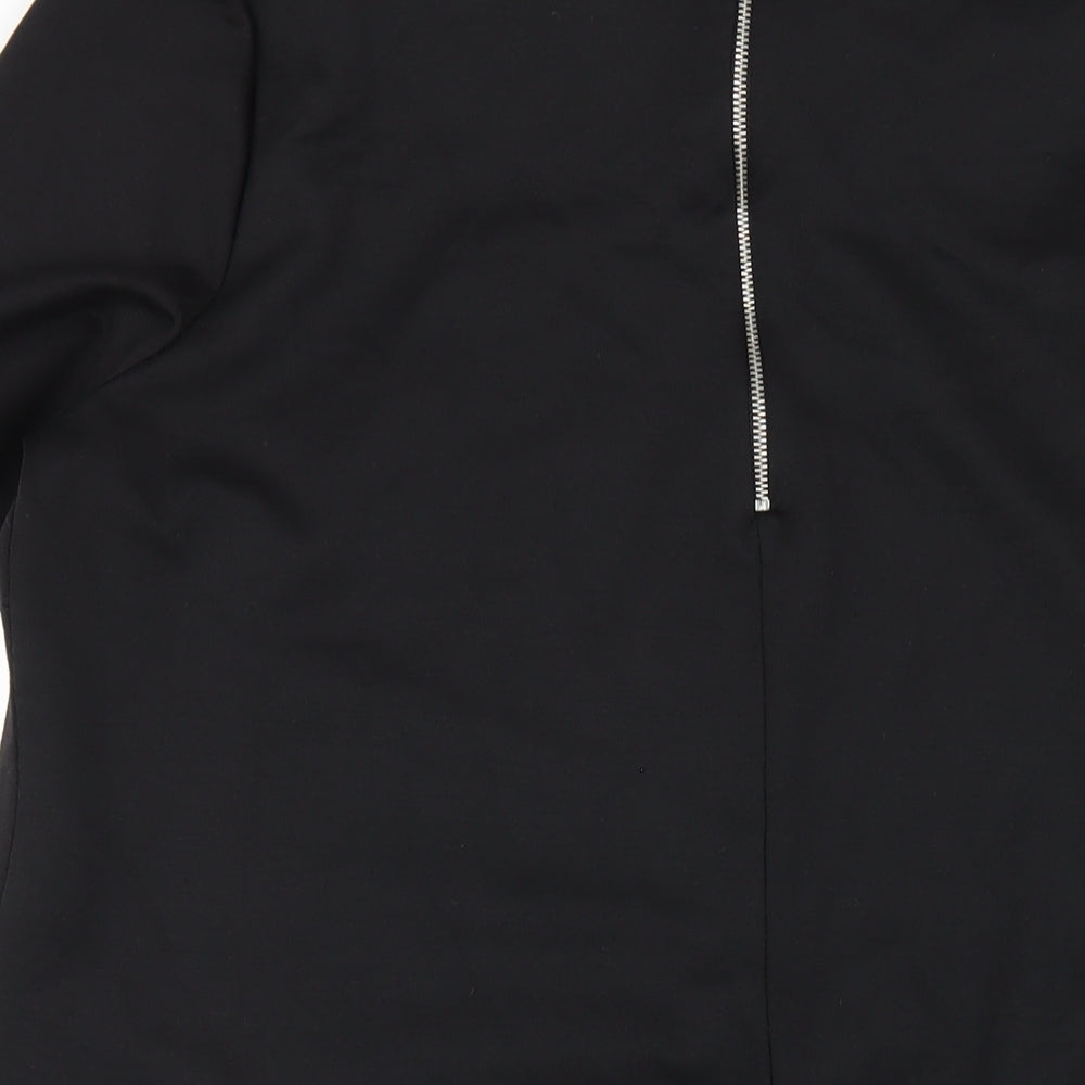 Wallis Womens Black Polyester A-Line Size 18 Round Neck Zip