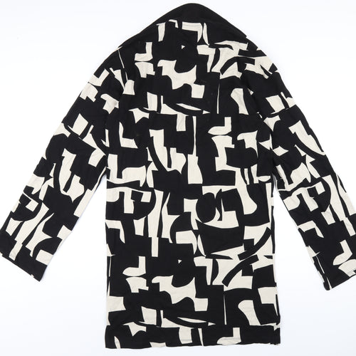 Monki Womens Black Geometric Cotton A-Line Size XS V-Neck Pullover