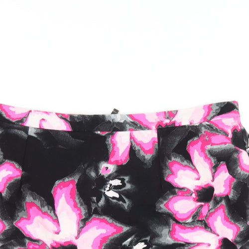 River Island Womens Multicoloured Floral Cotton A-Line Skirt Size 16 Zip
