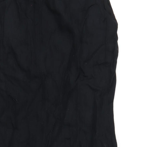 Monsoon Womens Black Viscose Tank Dress Size 12 Round Neck Zip