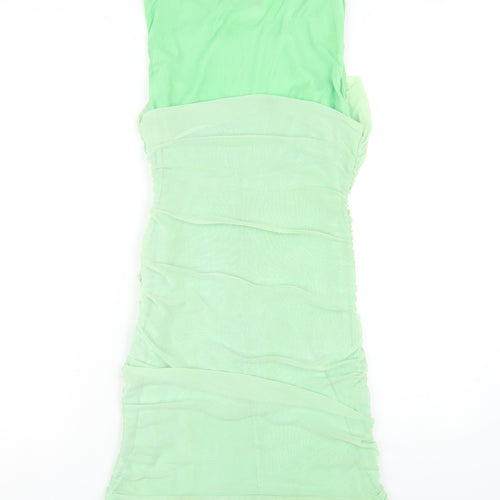 Zara Womens Green Polyester Bodycon Size XL Round Neck Pullover