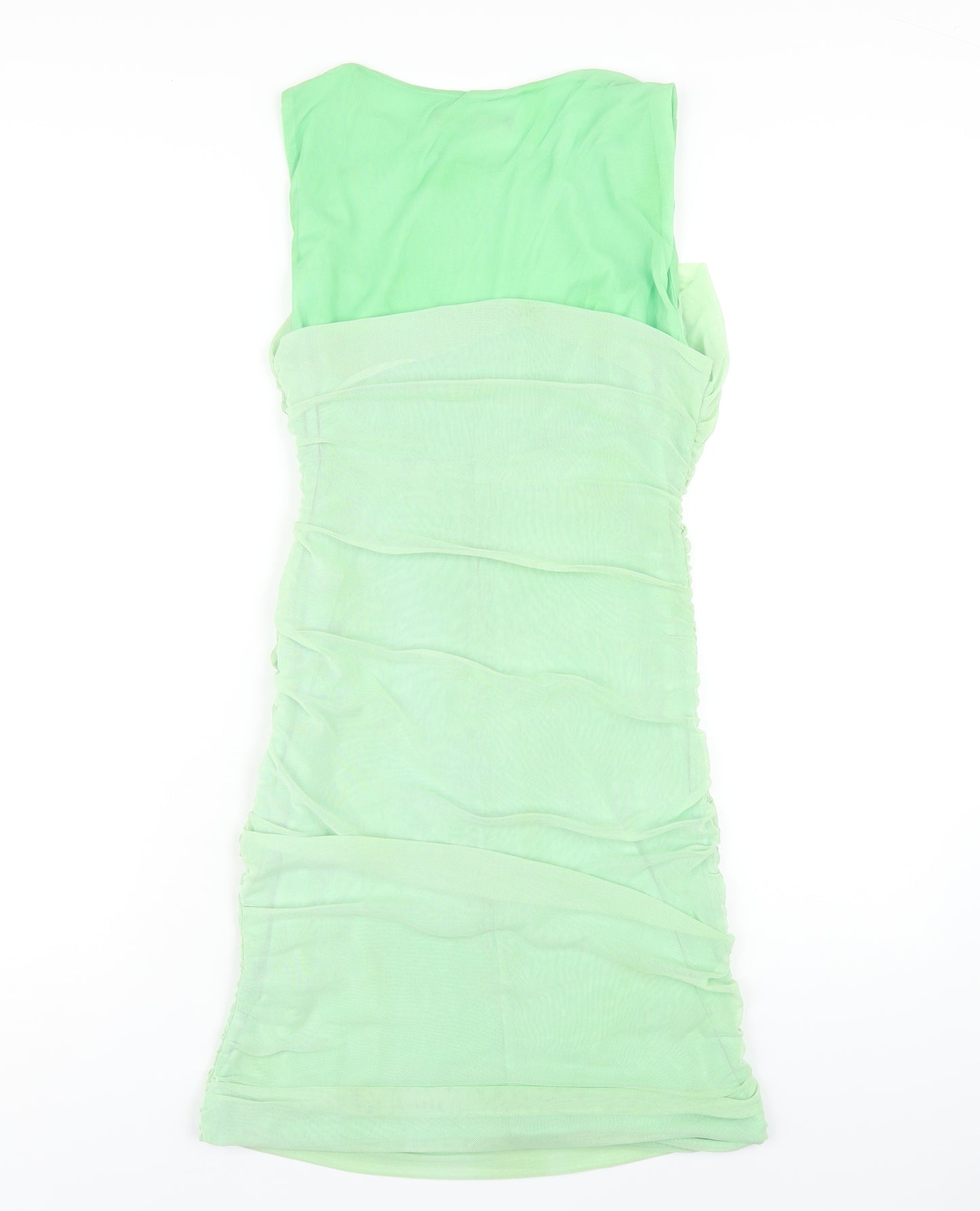 Zara Womens Green Polyester Bodycon Size XL Round Neck Pullover