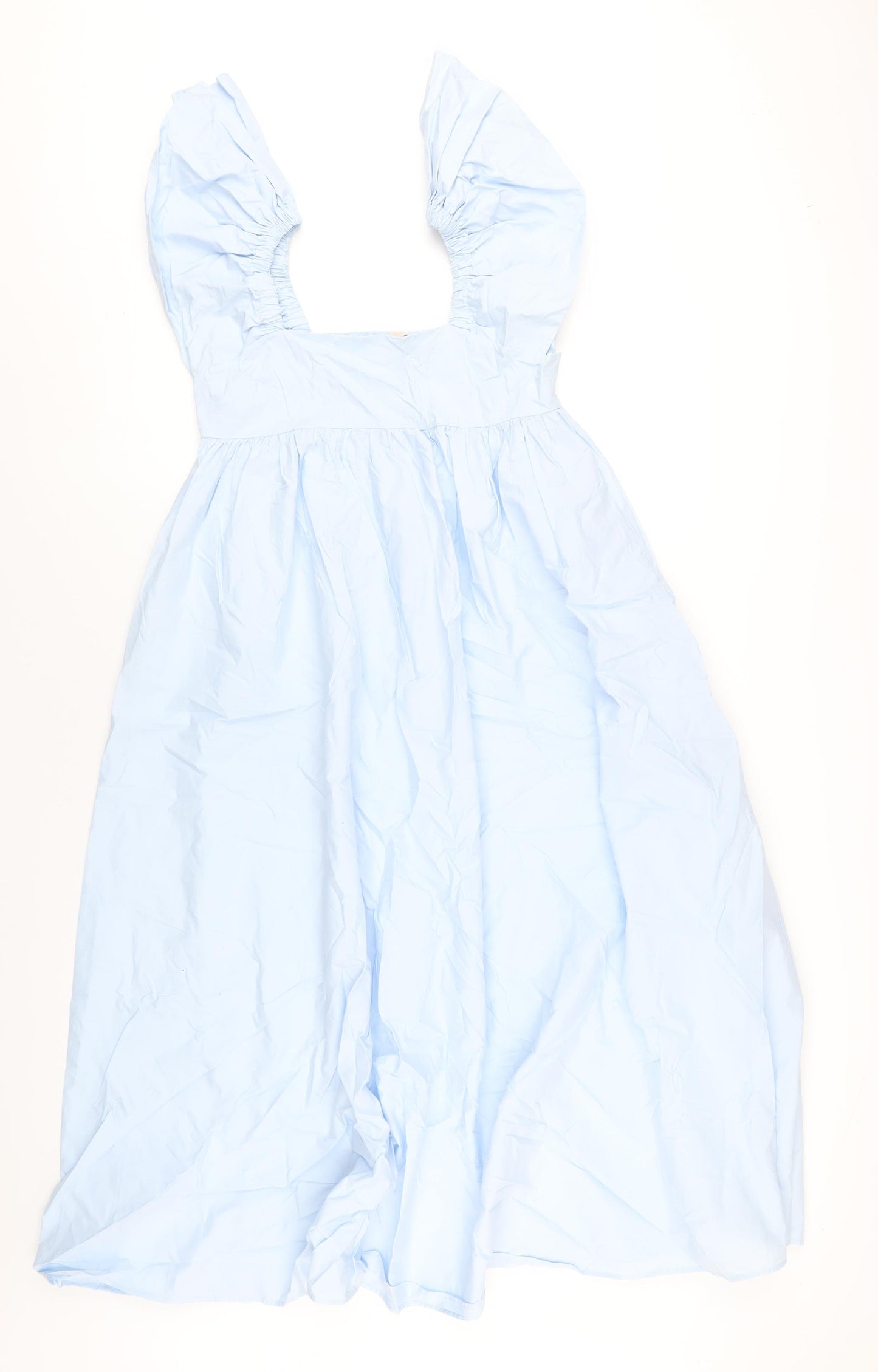 H&M Womens Blue Cotton A-Line Size S Square Neck Pullover