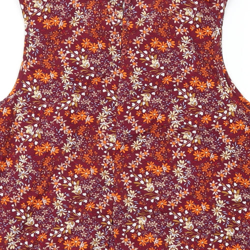 New Look Womens Multicoloured Floral Polyester Basic Tank Size 12 Round Neck
