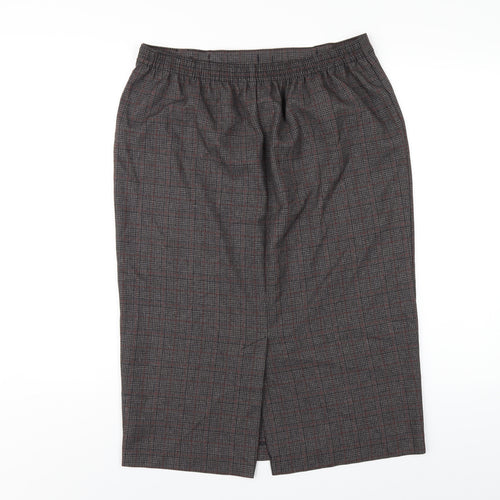 Bonmarché Womens Grey Plaid Polyester Straight & Pencil Skirt Size 14