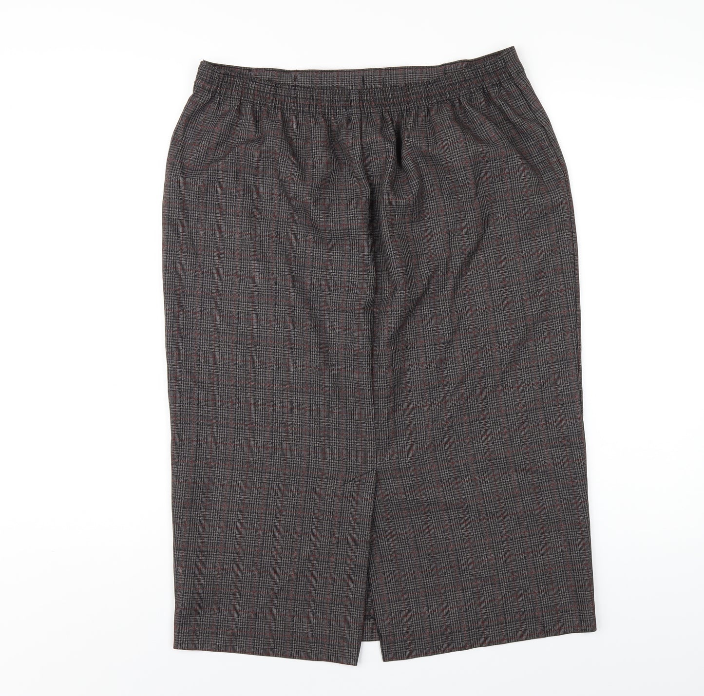 Bonmarché Womens Grey Plaid Polyester Straight & Pencil Skirt Size 14