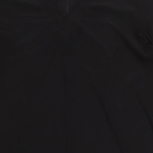 Antthony Womens Black Polyester T-Shirt Dress Size L V-Neck Pullover