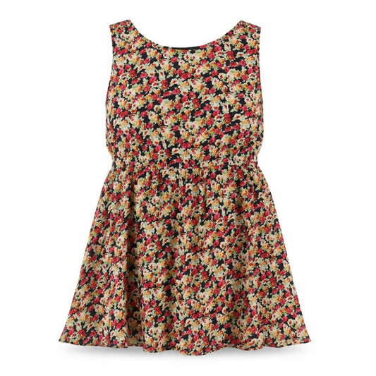 Front view of AX Paris women’s multicoloured floral cotton a-line, size UK 14, round neck pullover