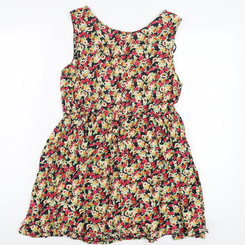 AX Paris Womens Multicoloured Floral Cotton A-Line Size 14 Round Neck Pullover