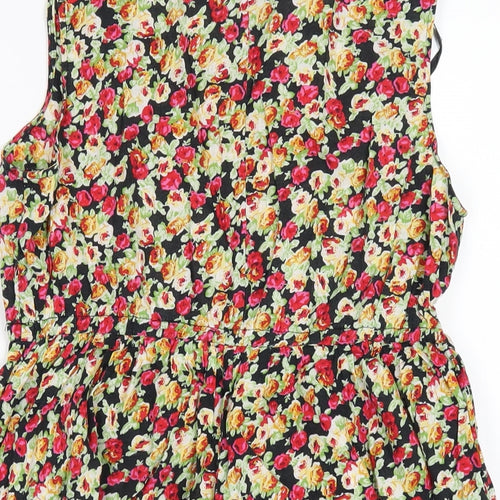 AX Paris Womens Multicoloured Floral Cotton A-Line Size 14 Round Neck Pullover
