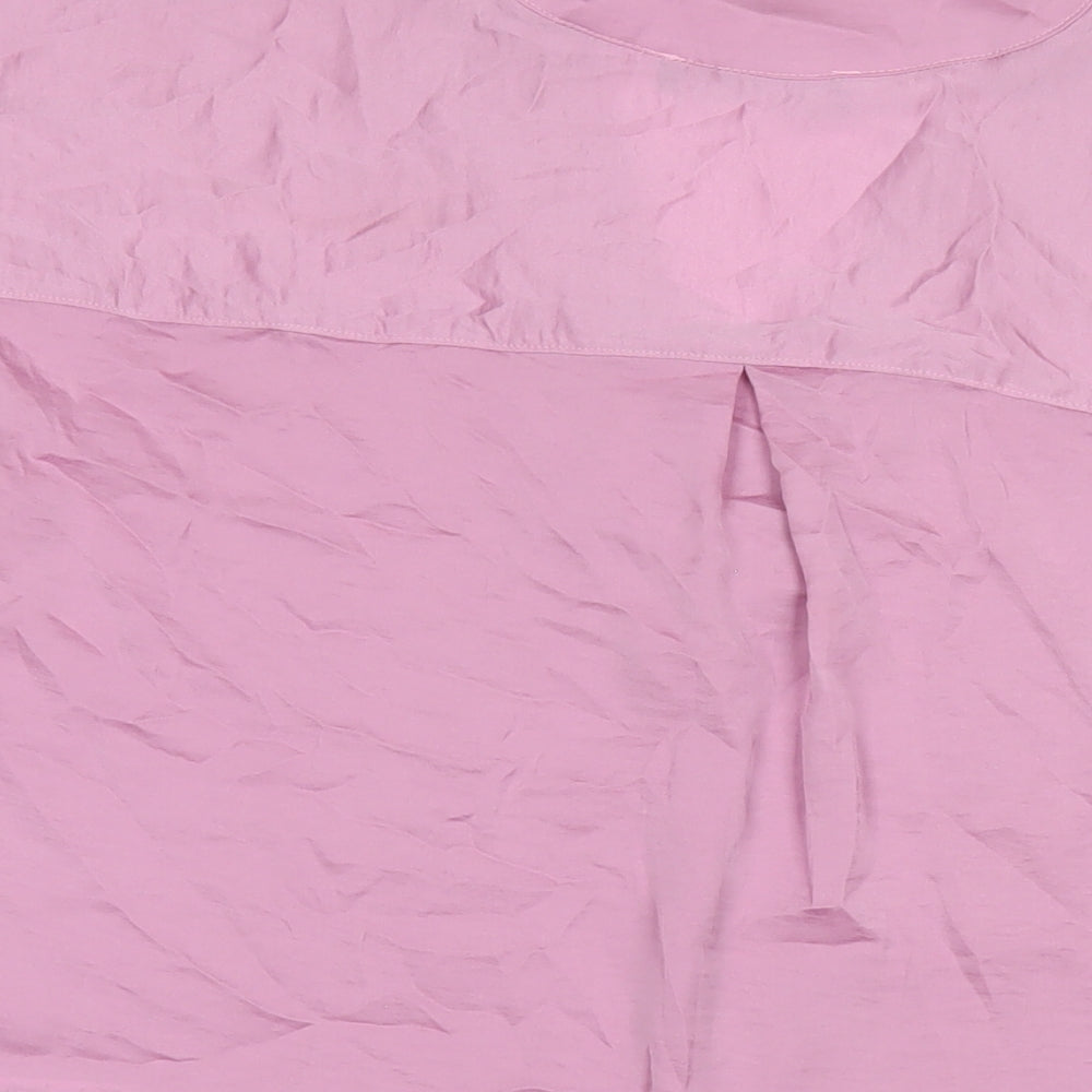 Marks and Spencer Womens Purple Polyester Basic T-Shirt Size 10 V-Neck