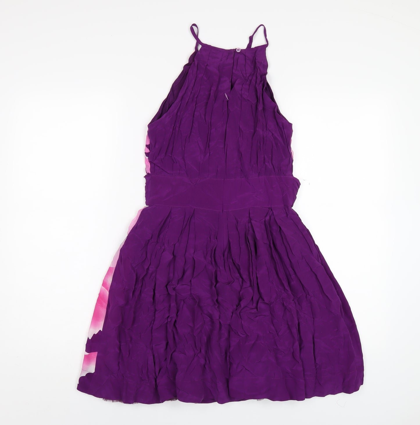 Warehouse Womens Multicoloured Geometric Cotton A-Line Size 10 Square Neck Zip