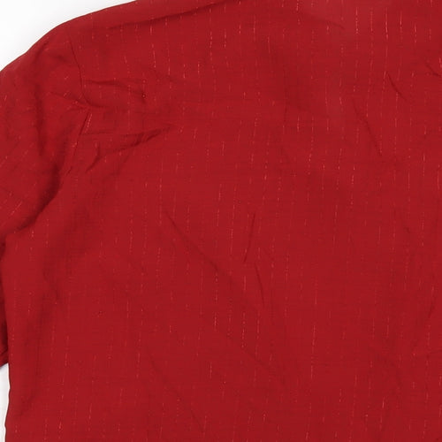 Marks and Spencer Womens Red Polyester Basic Button-Up Size 12 Collared