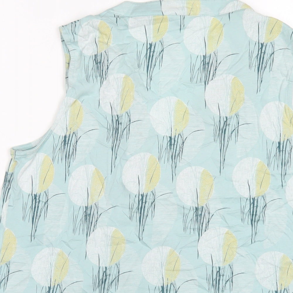 White Stuff Womens Blue Geometric Modal Basic Tank Size 12 V-Neck