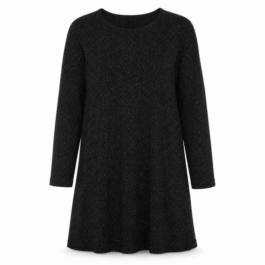 Front view of Dorothy Perkins women’s black acetate a-line, size UK 18, round neck pullover