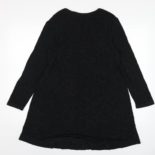 Dorothy Perkins Womens Black Acetate A-Line Size 18 Round Neck Pullover