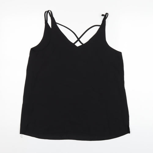 Dorothy Perkins Womens Black Polyester Camisole T-Shirt Size 12 V-Neck