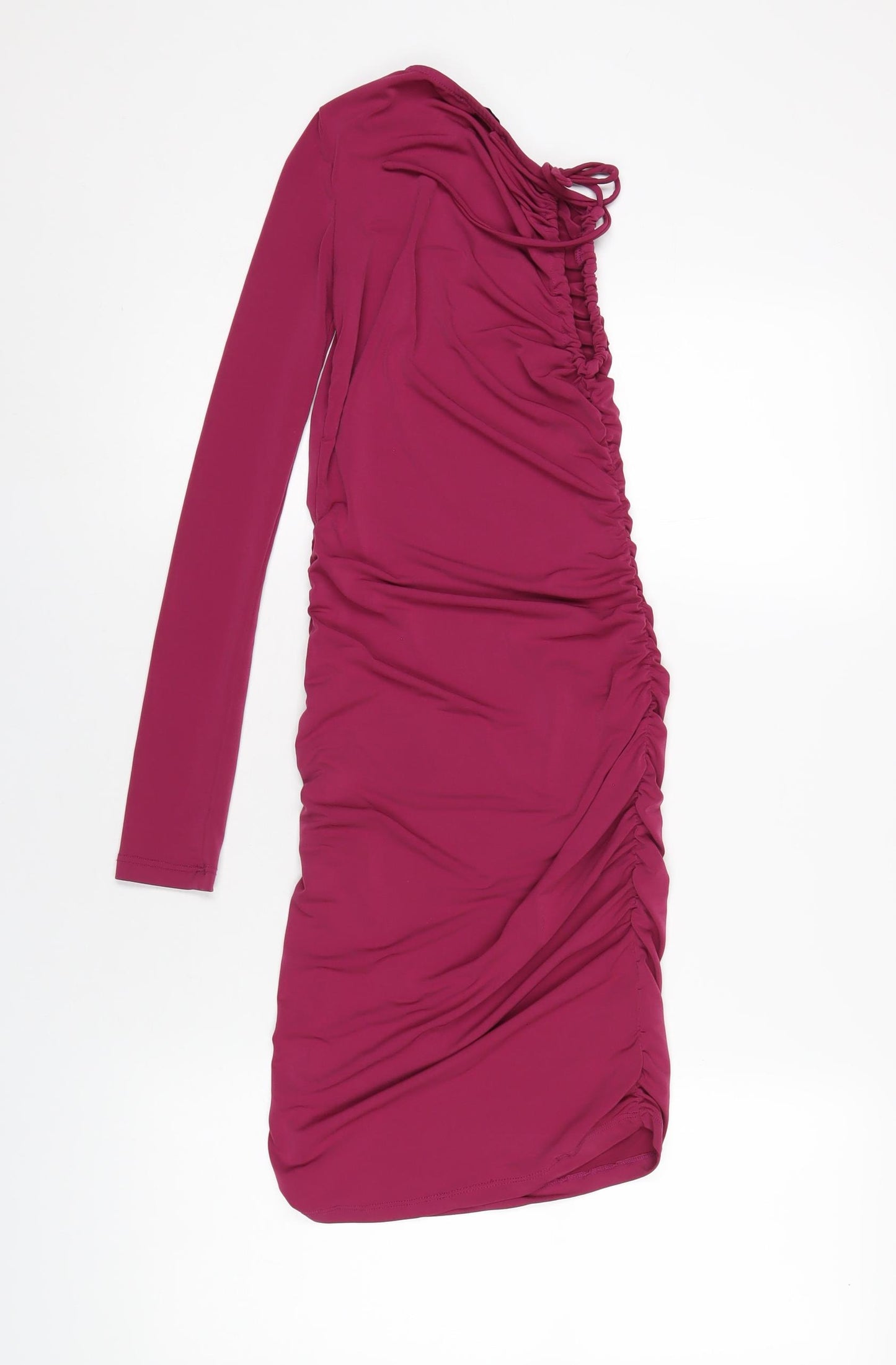 Pull&Bear Womens Pink Polyester Bodycon Size XS Round Neck Pullover