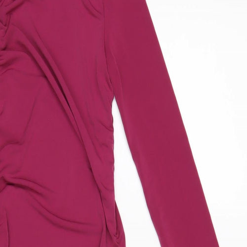 Pull&Bear Womens Pink Polyester Bodycon Size XS Round Neck Pullover