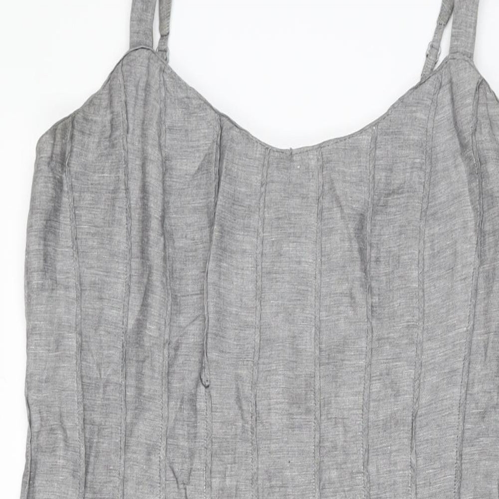 Per Una Womens Grey Polyester A-Line Size 12 Scoop Neck Zip