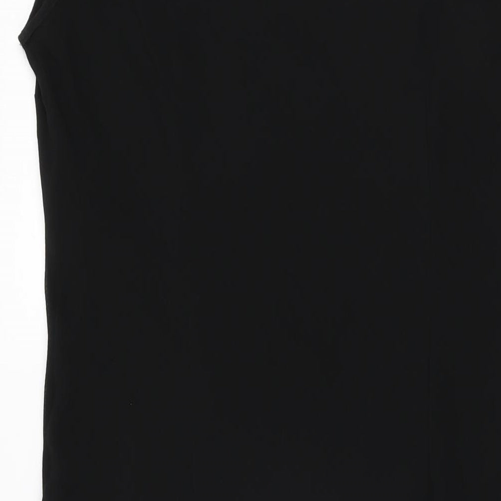 Per Una Womens Black Polyester Slip Dress Size 16 V-Neck Pullover