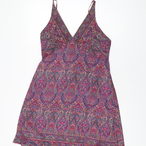 Namaste Womens Multicoloured Paisley Viscose Shift Size L V-Neck Pullover