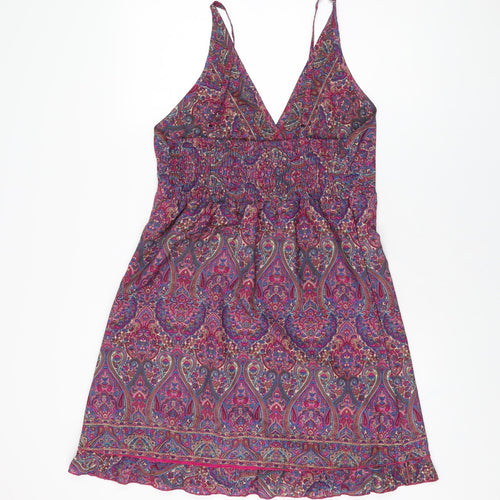 Namaste Womens Multicoloured Paisley Viscose Shift Size L V-Neck Pullover