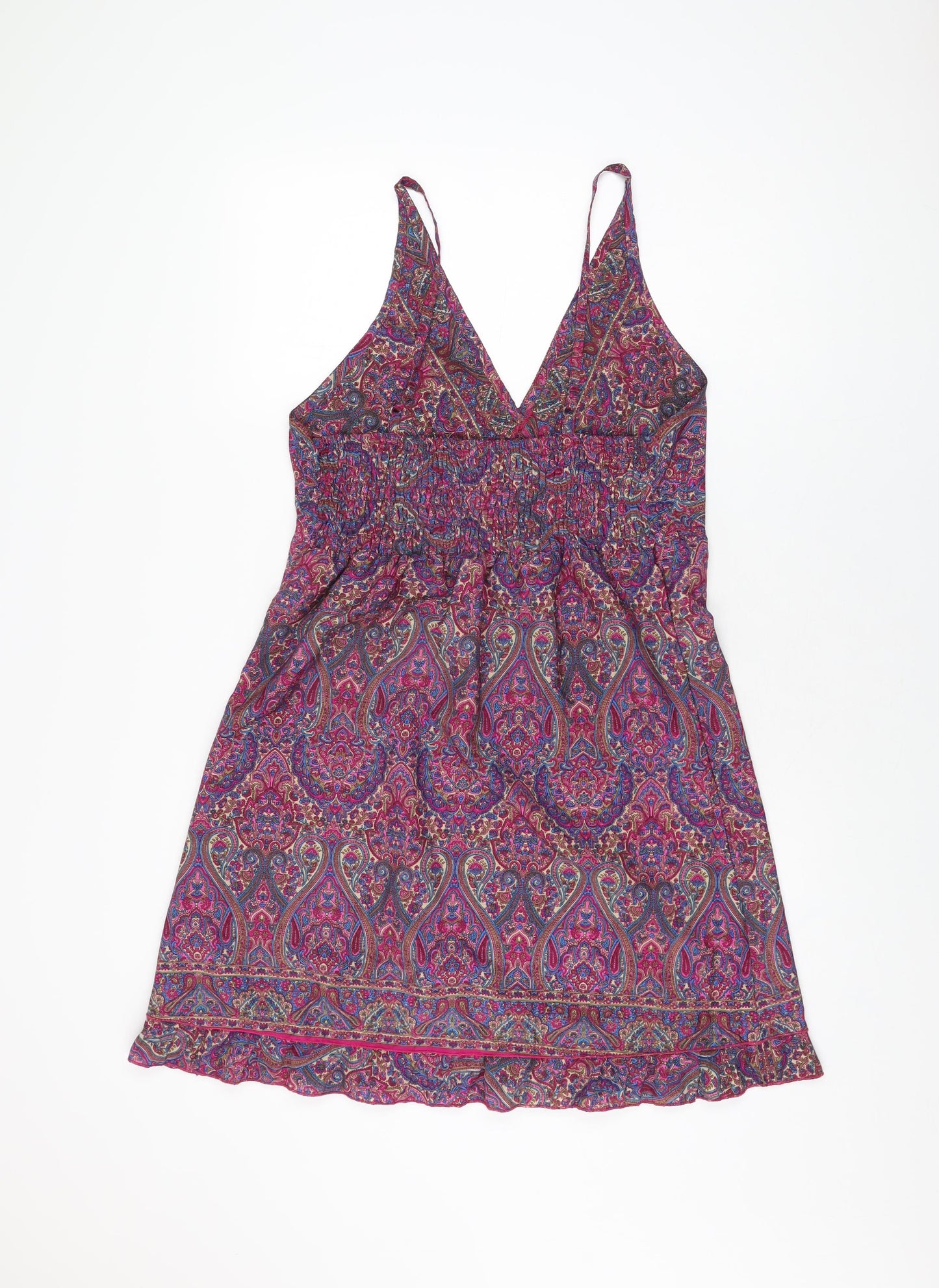 Namaste Womens Multicoloured Paisley Viscose Shift Size L V-Neck Pullover